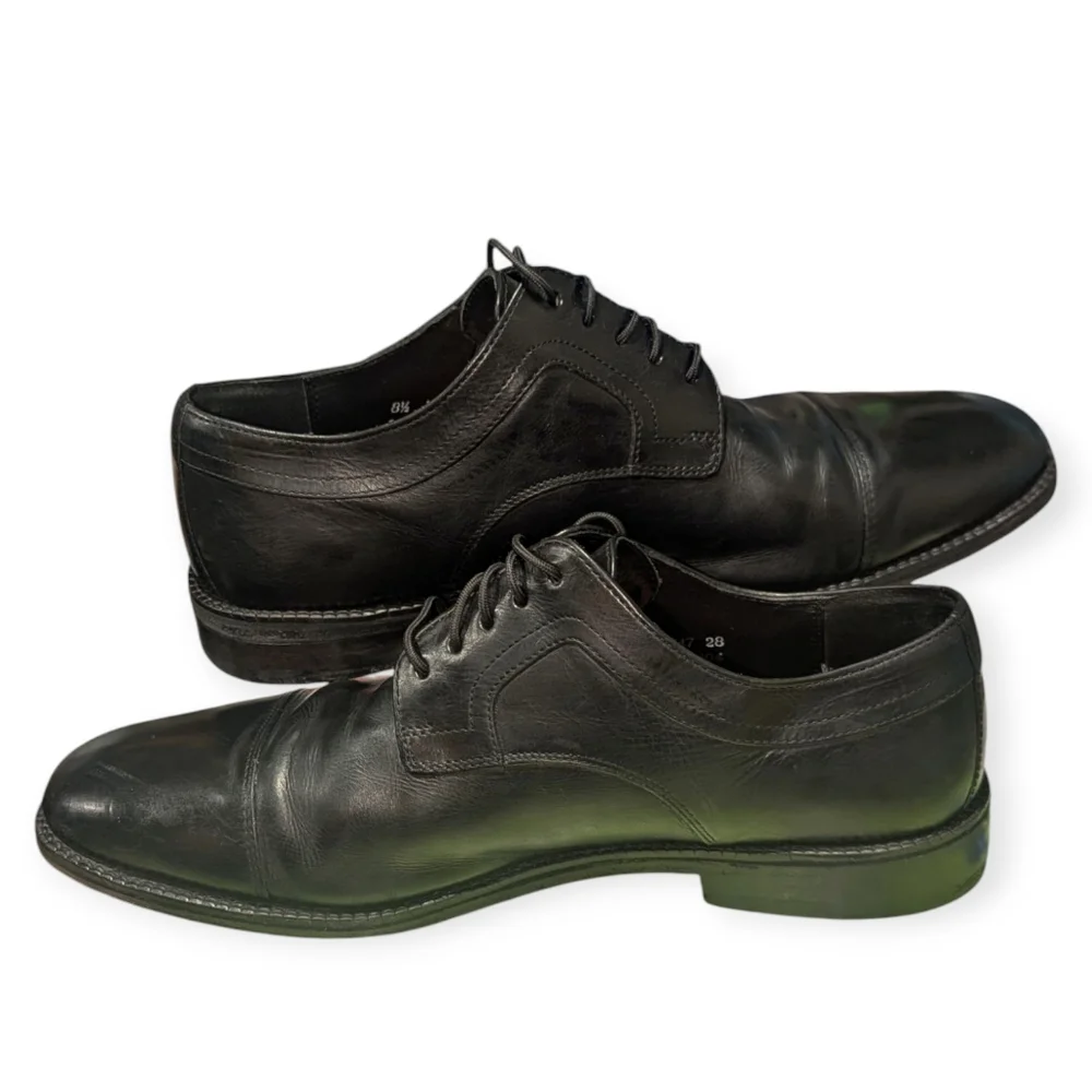 Cole Haan City Black Cap Toe Lace-Up Dress Oxfords shoes Men's US 8.5 M Wedding